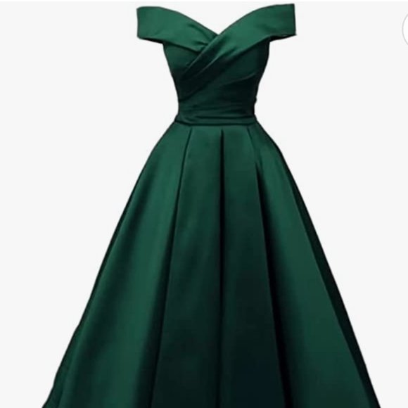 Dresses & Skirts - Size 16 Emerald Green off the Shoulder Evening Gown